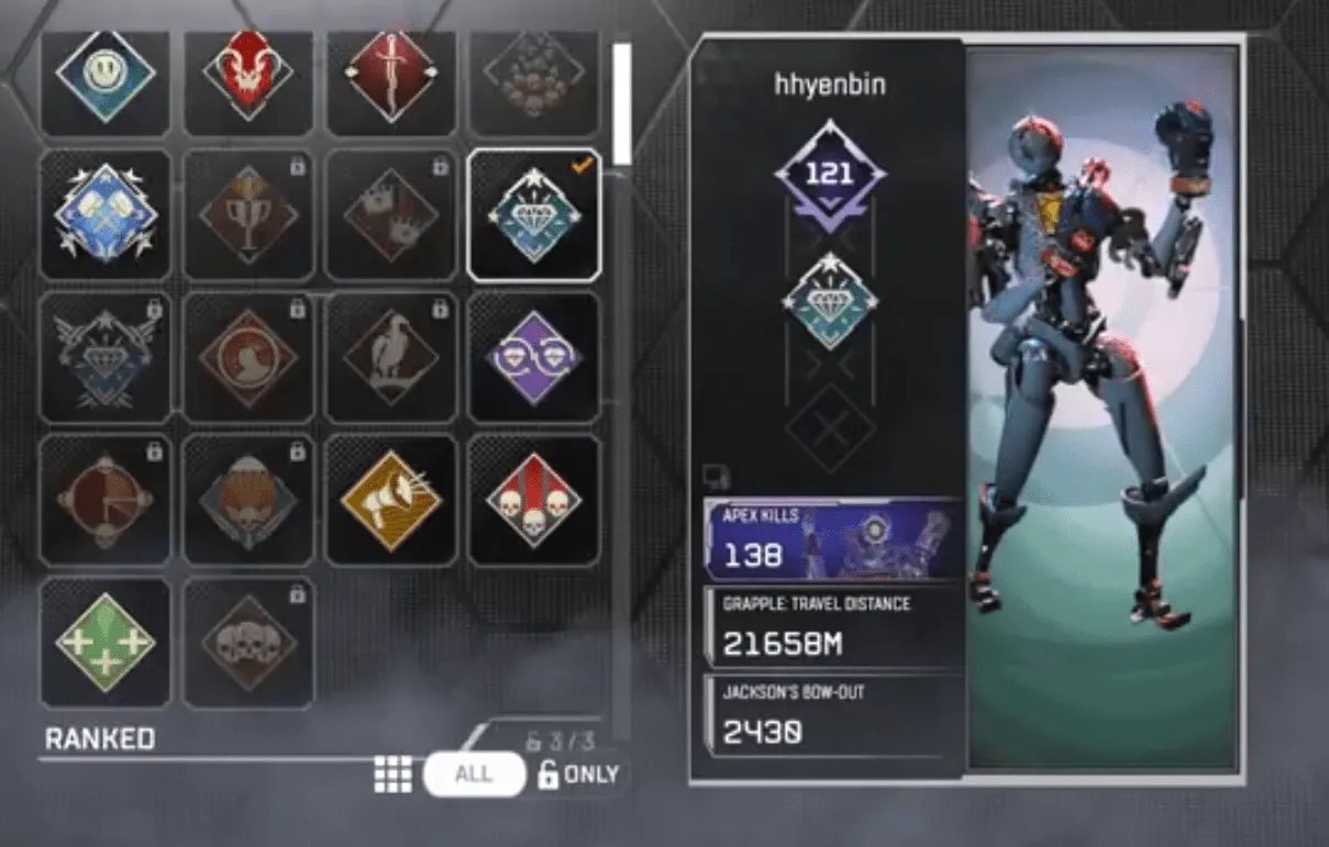 AP659 Pathfinder Heirloom Boxing Gloves War Machine Legendary Skin Level 121 Rookie