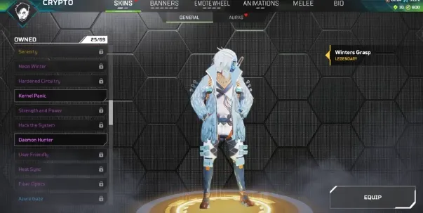 AP674 CRYPTO HEIRLOOM | Biyon Blade Heirloom Set | 556 LVL | 176 Legends | Winters Wrath Legendary | Crypto Fuse Bangalore Loba Rampart 