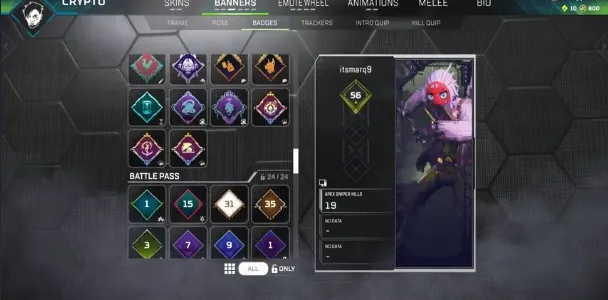 AP674 CRYPTO HEIRLOOM | Biyon Blade Heirloom Set | 556 LVL | 176 Legends | Winters Wrath Legendary | Crypto Fuse Bangalore Loba Rampart 