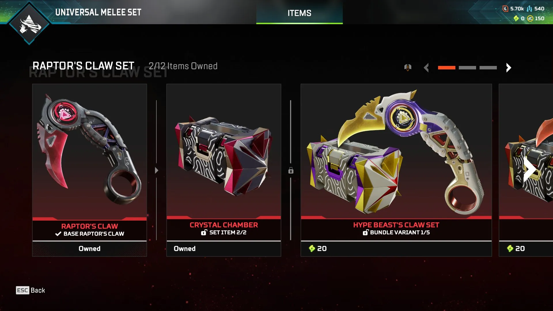 AP683 Raptor's Claw,  Crystal Chamber,  Level 50 Rookie