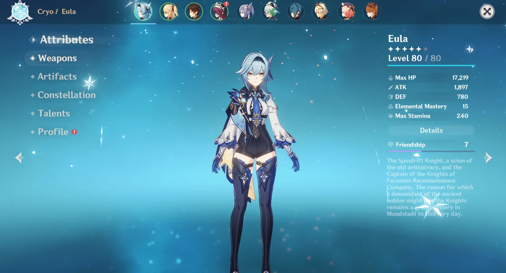 GI1178 Aquila Favonia Keqing Eula Zhongli Rosaria Fischl EU AR50