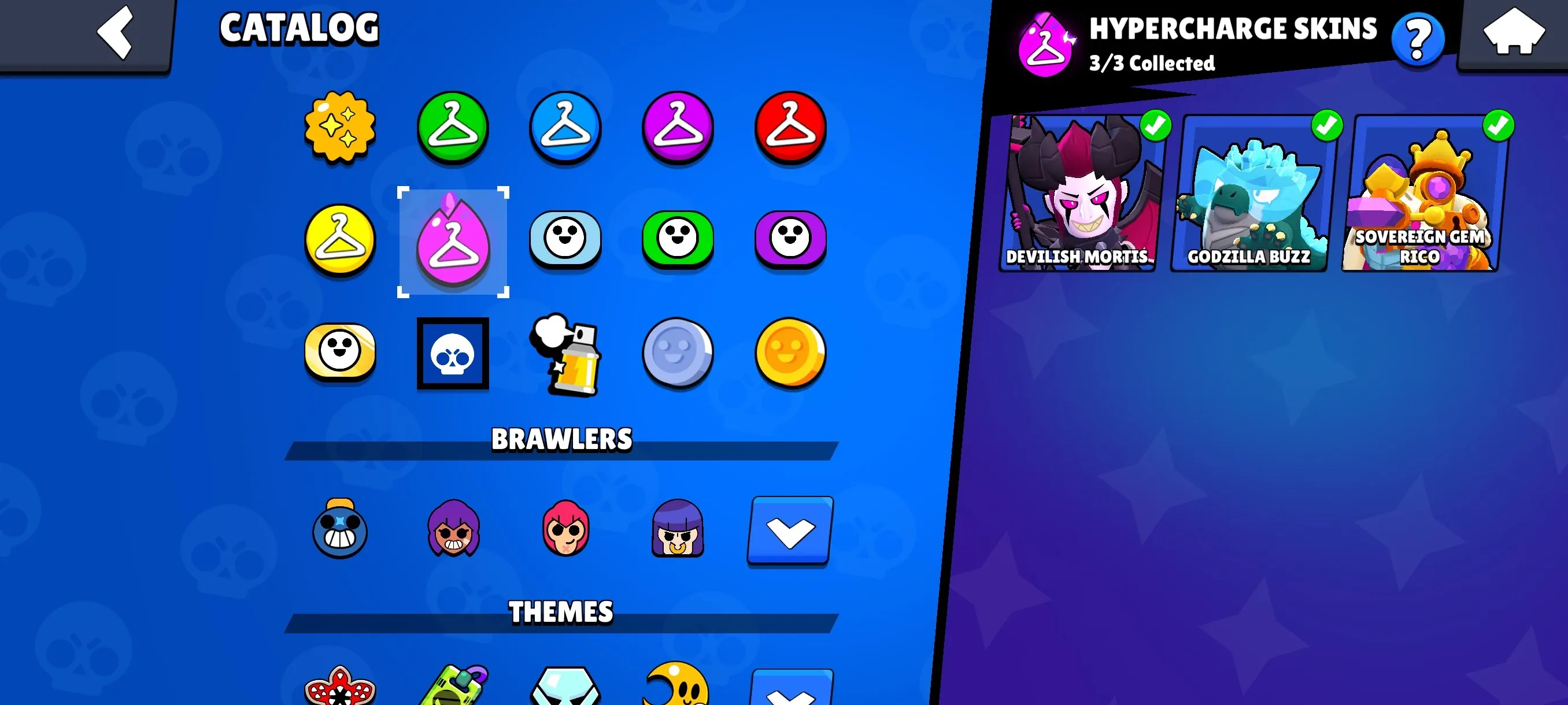 BS1926 Max 30k Trophies 80/96 Brawlers 127 Skins Devilish Mortis Godzilla Buzz Sovereign Gem Rico Mecha Crow Mecha Mortis Night Mecha Crow 