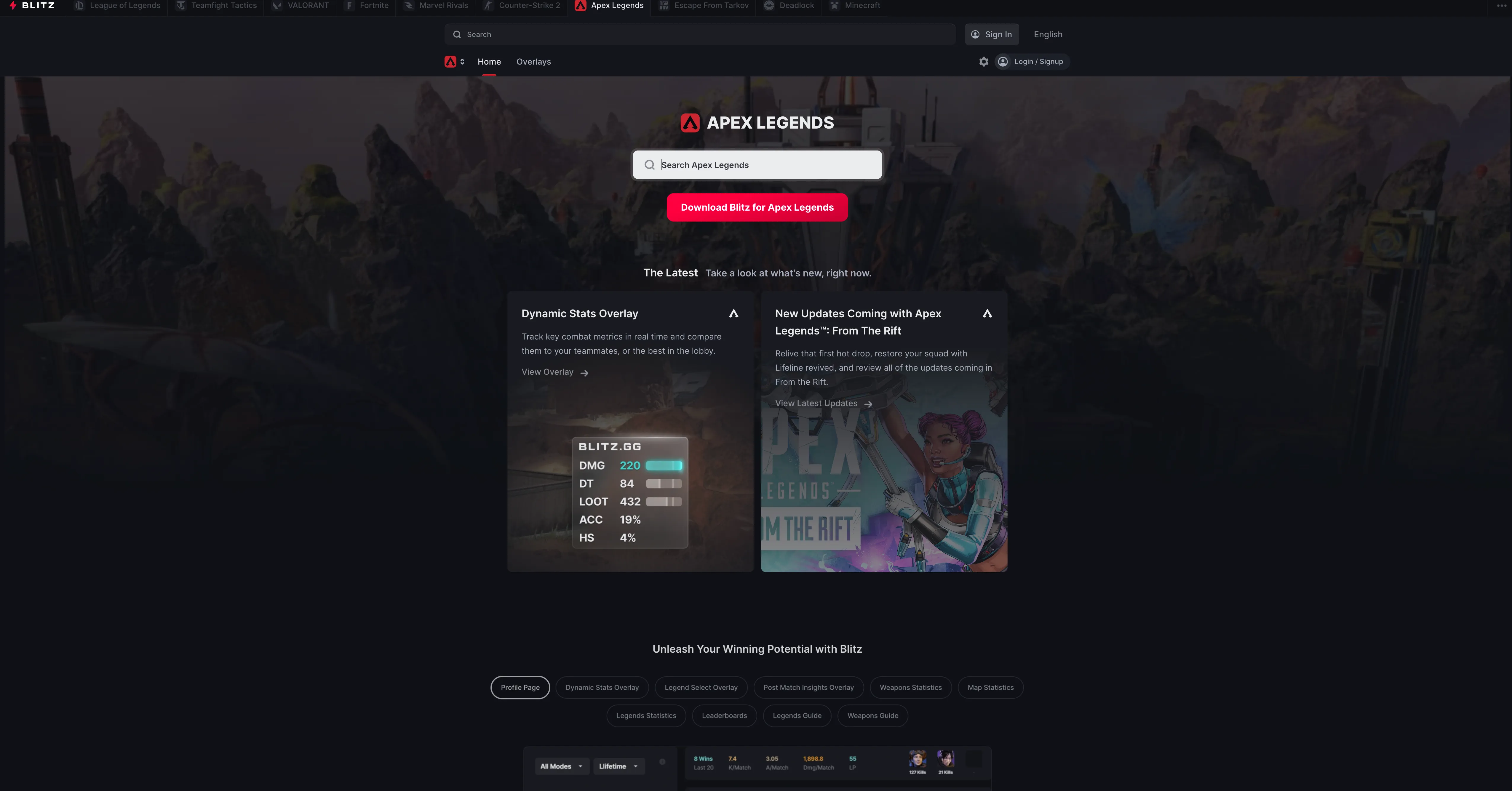 Blitz.gg apex legends