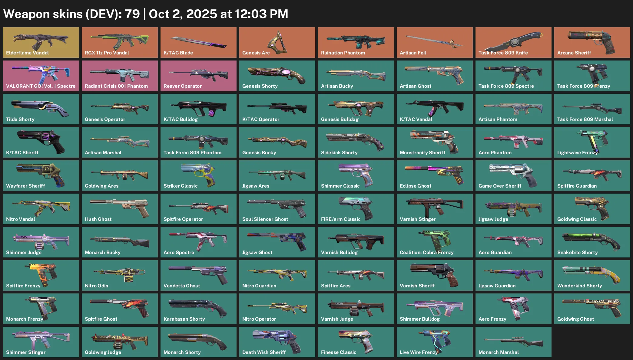 ASIA/SEA/OCE | 79 Skins + 4 Knives | Arcane Sheriff | RGX 11z Pro Vandal | Ruination Phantom | Radiant Crisis 001 Phantom | Reaver Operator