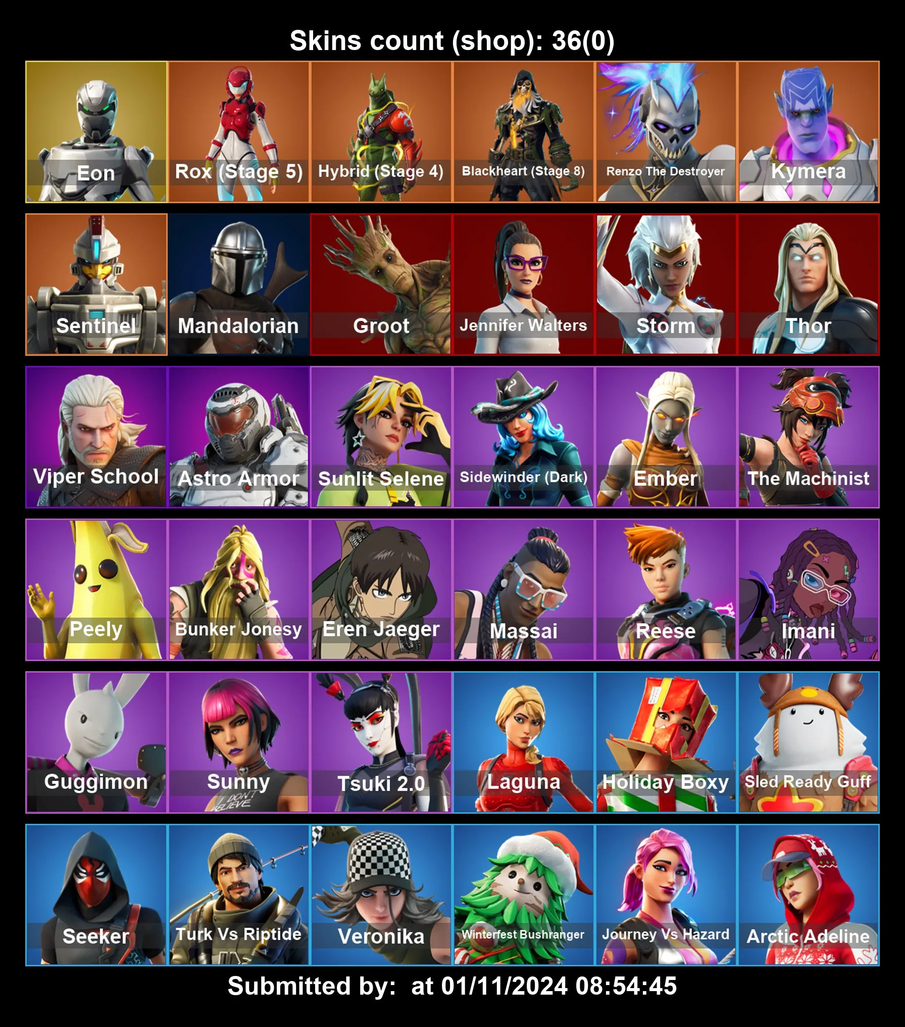 [PC/PS4-5/XBOX] 36 Skins | EON | Veronika | Laguna | Peely | Astro Armor | Viper School | Sentinel | Seeker | Sunny | Groot | Ember | Reese | Full Email Access