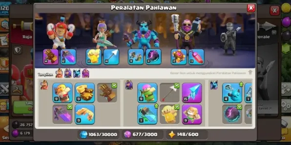 COC157 Town Hall 12 GG Heroes 54/56/34/28 + King/Queen/Warden Skins 