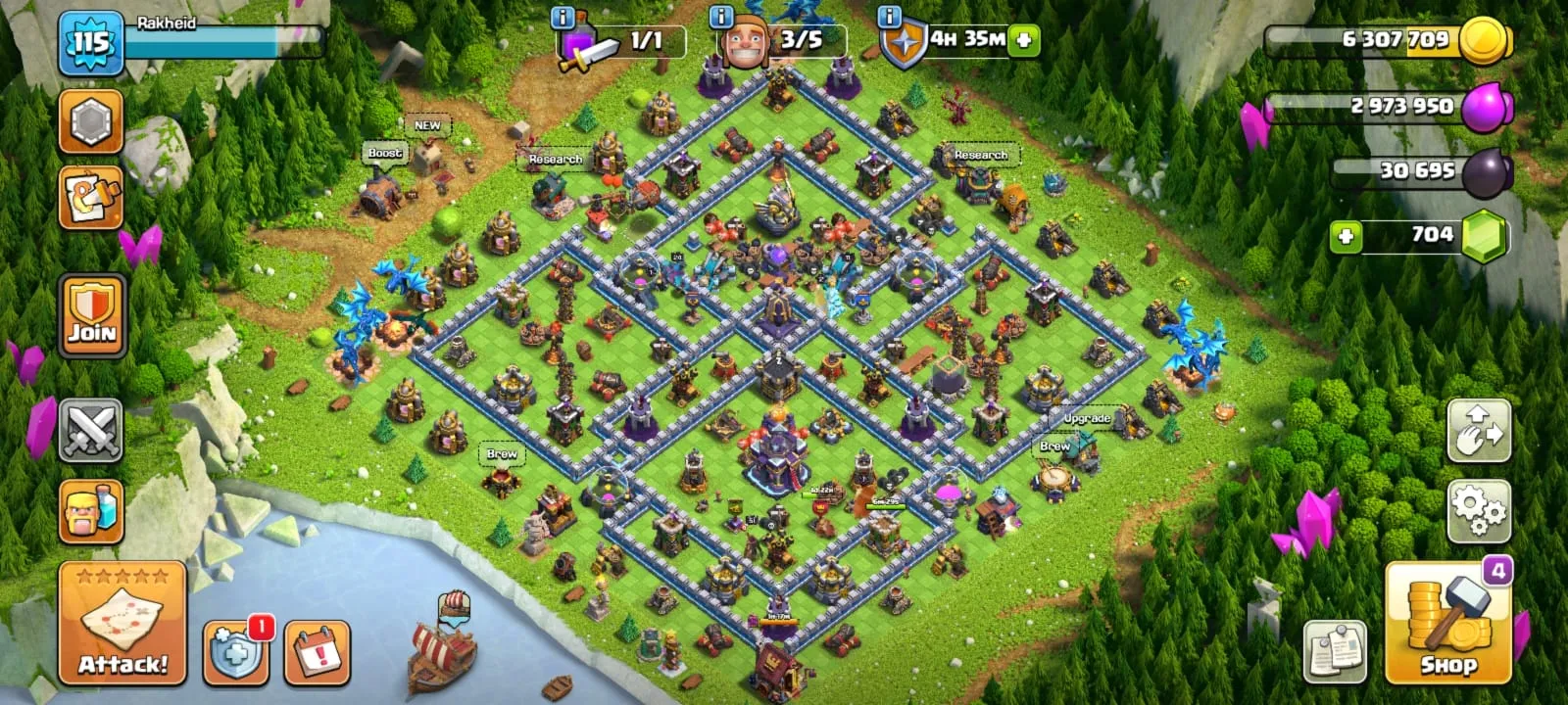 COC158 Maxed TH15 Heroes Pets Magic Items Gems 