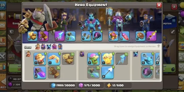 COC162 Maxed Barracks TH13 With Level 57 Queen, 55 King, 37 Minion Prince, 27 Warden, Royal 3, BH10 