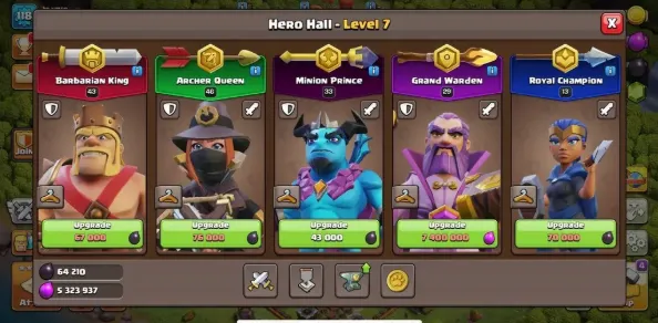 COC176 Max Heroes TH13 | King 43 Queen 46 Warden 33 Prince 29 Champion 13