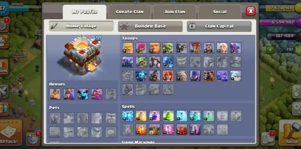 COC180 Max Defense TH11 – BK 50 AQ 50 Minion Prince 30 Warden 20 – Full Max Troops – 5 Builders – 781 Gems 