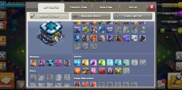 COC194 Max TH13 Semi Max Heroes Skins Royal Roker On