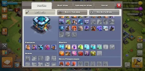 COC224 TH13 Strong Base 5 Builders Free Name Change King 53 Queen 40 Warden 21 Royal Champion 8