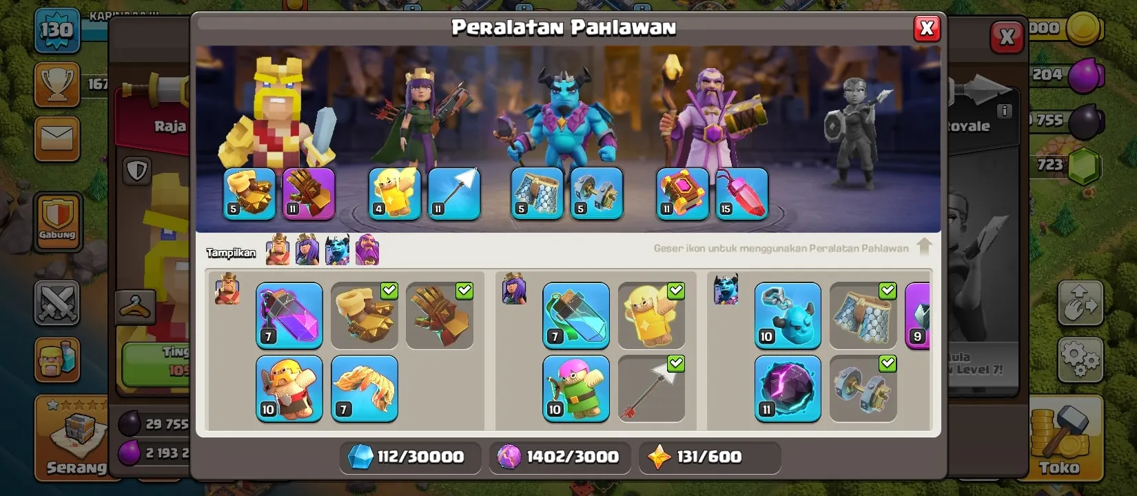COC228 Maxed TH 12 Level 130 – BK 57, AQ 58, Warden 30, 5 Builders, Many Magic Items 