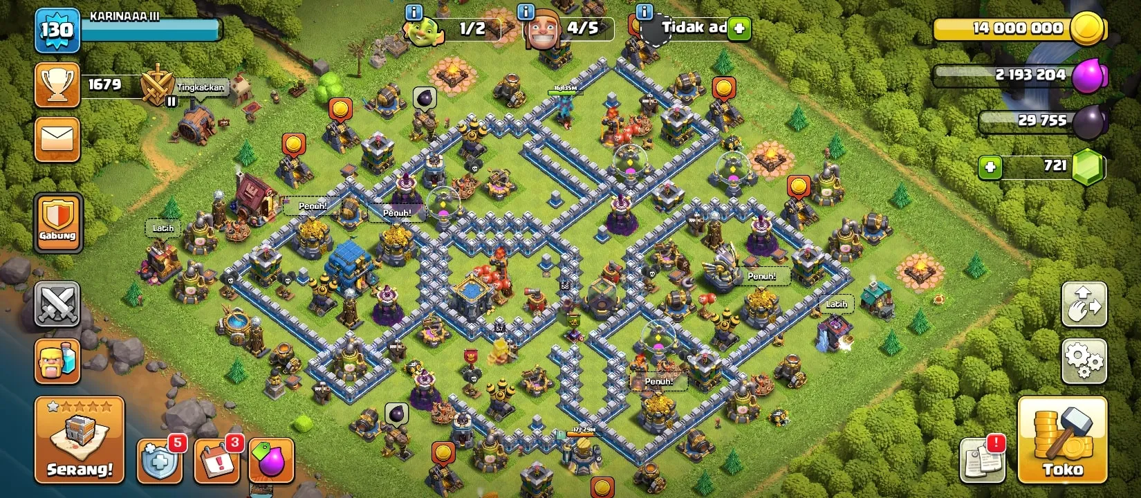 COC228 Maxed TH 12 Level 130 – BK 57, AQ 58, Warden 30, 5 Builders, Many Magic Items 