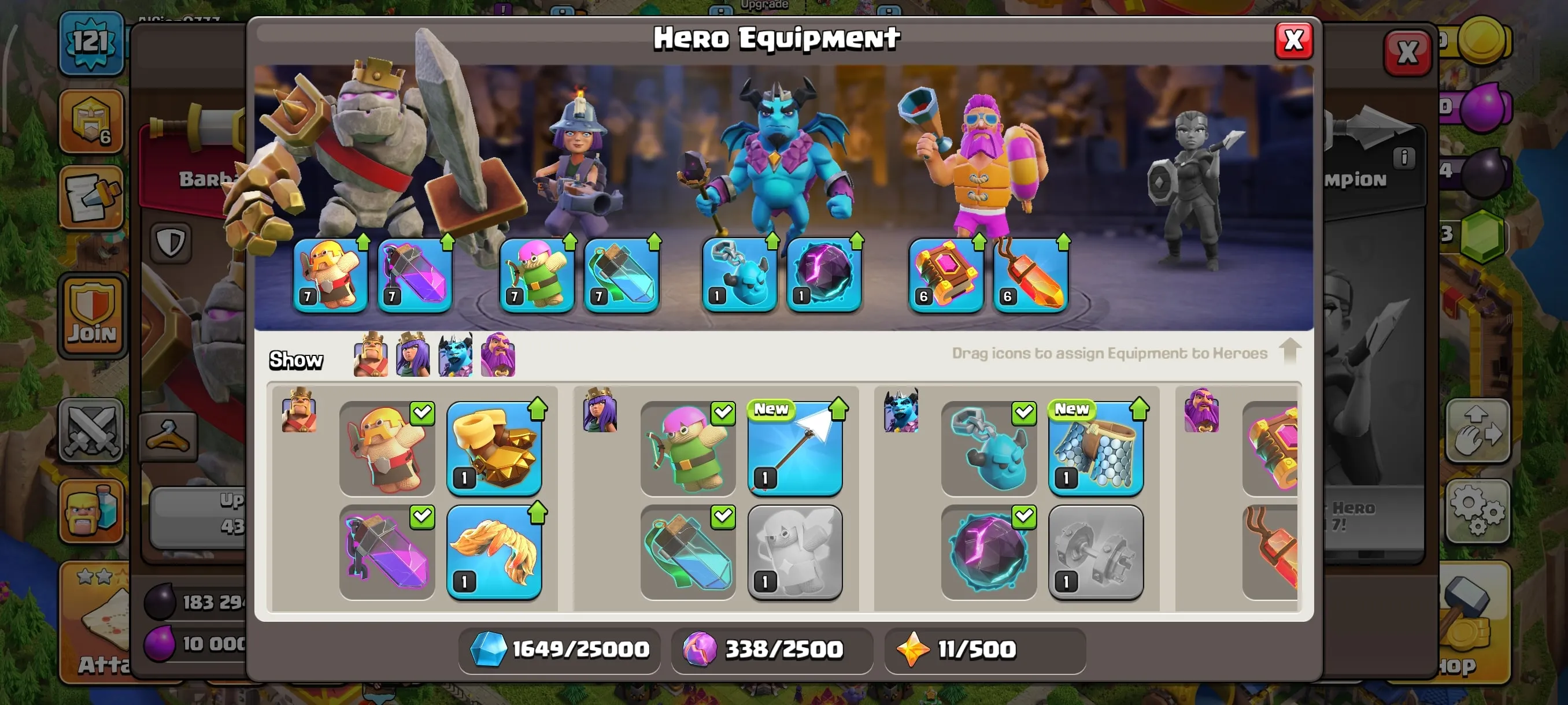 COC235 Maxed TH11 5 Builders – Golem King, Summer Warden, Miner Queen Gold Skins, Royale Scenery, Strong Heroes 