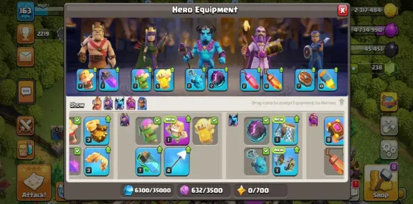 COC237 Maxed TH13 Semi-Max | BK49 AQ50 RC17 Warden29 | Many Maxed Troops & Spells 