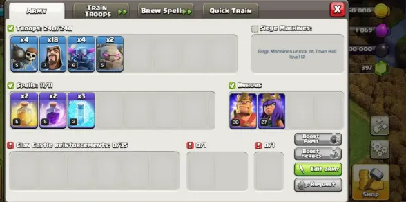 COC241 TH10 Nearly Maxed Base with Level 30 King & 27 Queen 