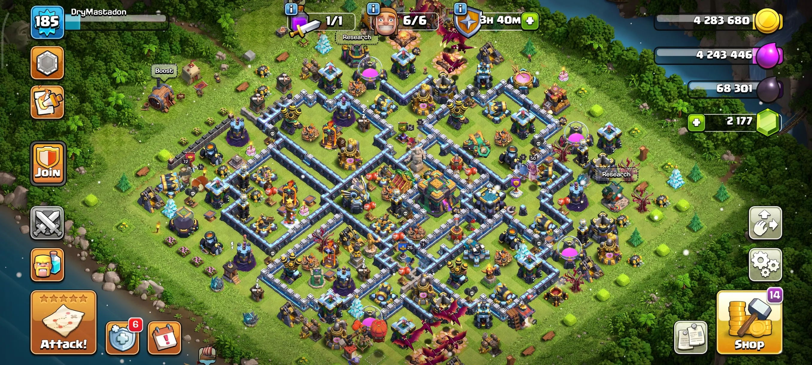 COC246 High TH14 Semi Max | Heroes 72 75 46 50 25 | Pets Maxed | 2177 Gems | 6 Builders | Raid Medals 2127 | Free Name Change 