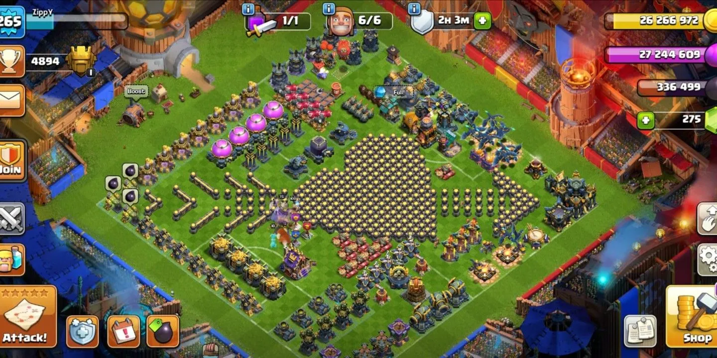 COC562 TH 17 Allmax Sultan Gear Max Heroes 100 100 80 50 Max Troops Spells Pets Strong War Base (G)