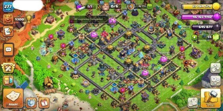 COC564 COC TH 18 GG Allmax Base Troops Max Heroes Pets Spells Siege Machines Strong 5300 Trophies (G)