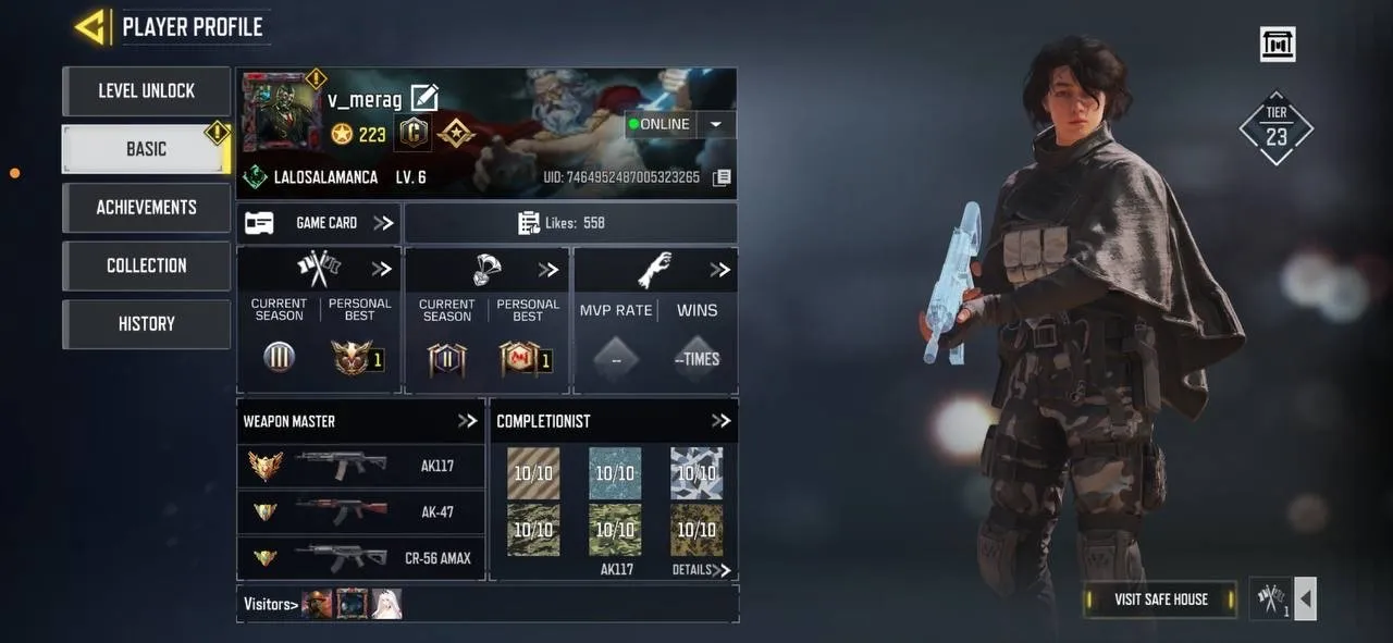 CODM105 High Level 223 Indian Account 1 Mythic 8 Legendary Guns 131 Epic Guns 75 Epic Characters 15 Epic Vehicles 