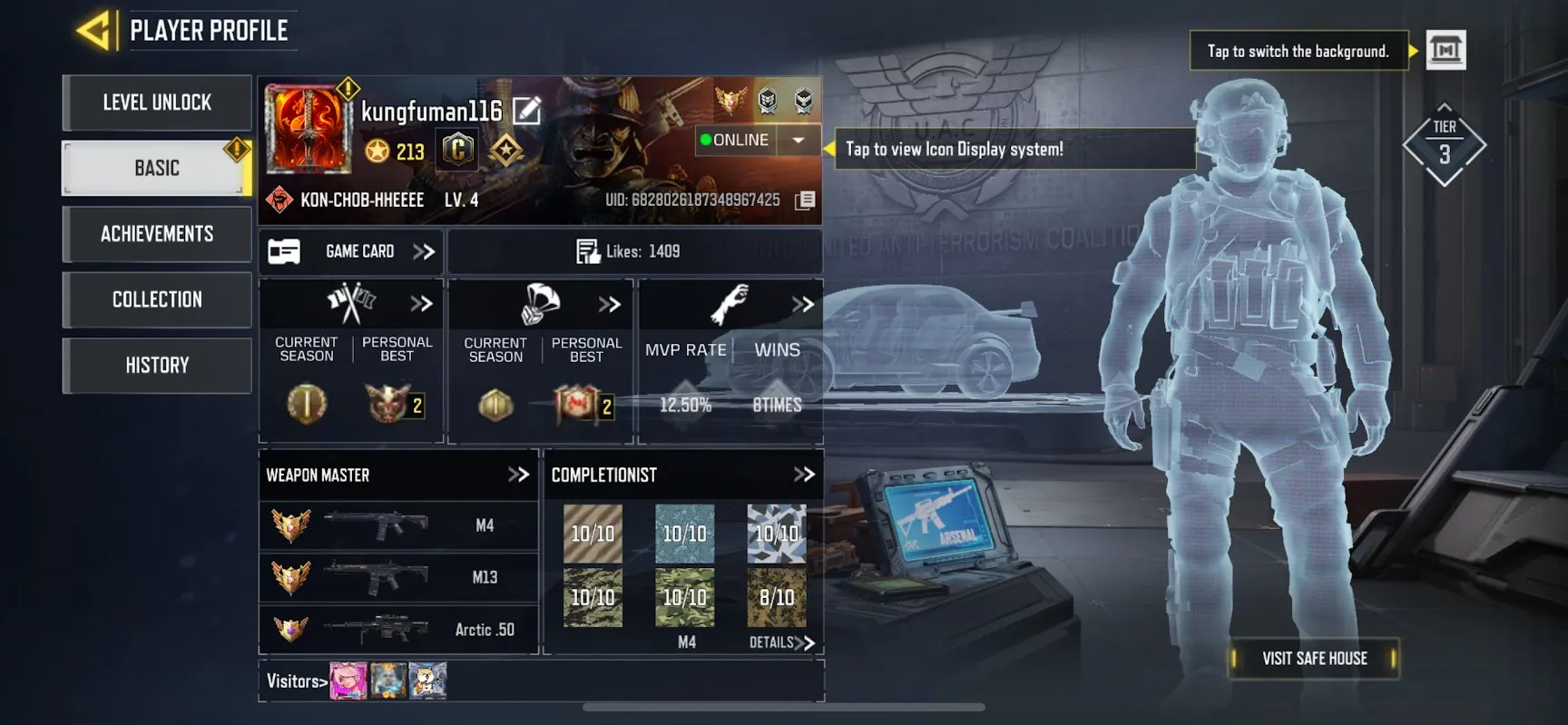 CODM70 Lv213 S1 Account 134 Epic Weapons 59 Epic Characters 23 Epic Vehicles 