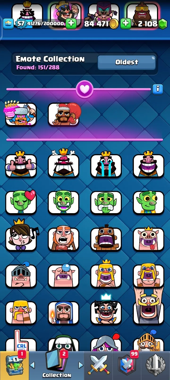 CR498 KT 15 LV57 | 9390 Trophies | 7 Evolutions | 60 Max Level Cards | 10 Elite Level 15 Cards | 119 Cards | 2108 Gems | 151 Emotes