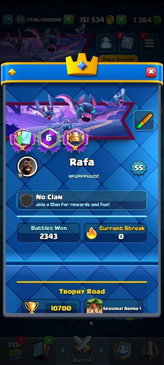 CR522 Maxed Arena 25 Account 10.7k Trophies, 9 Level 15 Elites, 17 Level 14, 10 Evolutions, 70 Emotes, 8 Tower Skins, 53 Banners, 1.3k Gems, 151k Gold 