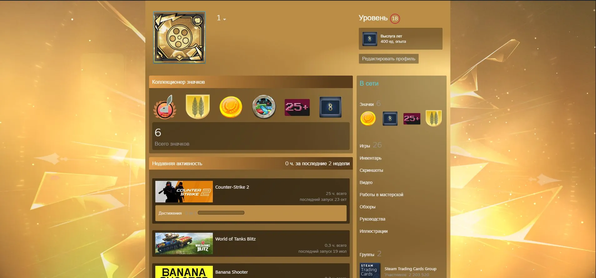 CS264 Prime Enabled  | Steam Level 18 | 6 Badges