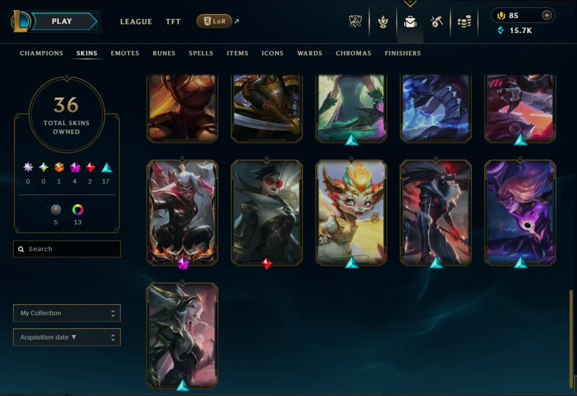 【 EUW 】Diamond IV 🏆 36 Skin / 93 Champions 🌊 4 Mythic ♦ 2 Legendary ♦ 17 Epic ✅ Full Access & Ownership 🚚 Instant Delivery