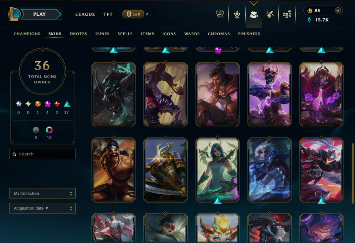 【 EUW 】Diamond IV 🏆 36 Skin / 93 Champions 🌊 4 Mythic ♦ 2 Legendary ♦ 17 Epic ✅ Full Access & Ownership 🚚 Instant Delivery