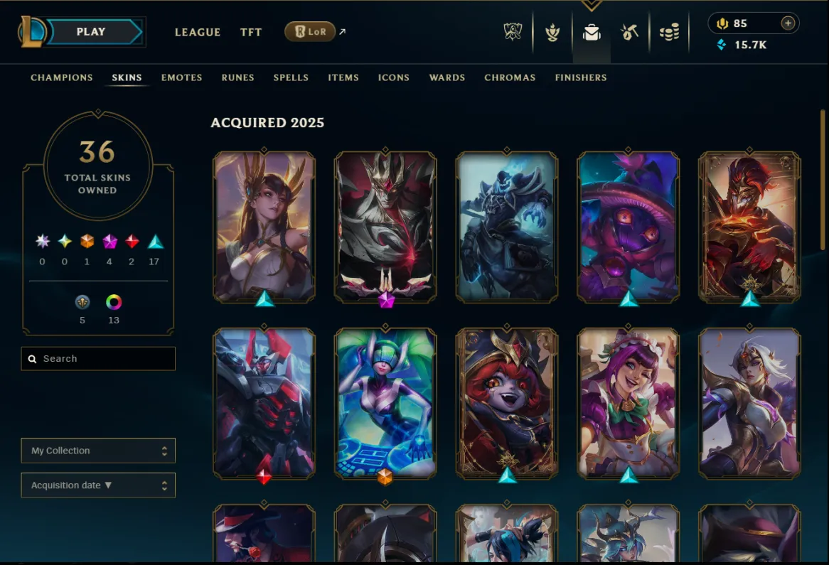 【 EUW 】Diamond IV 🏆 36 Skin / 93 Champions 🌊 4 Mythic ♦ 2 Legendary ♦ 17 Epic ✅ Full Access & Ownership 🚚 Instant Delivery