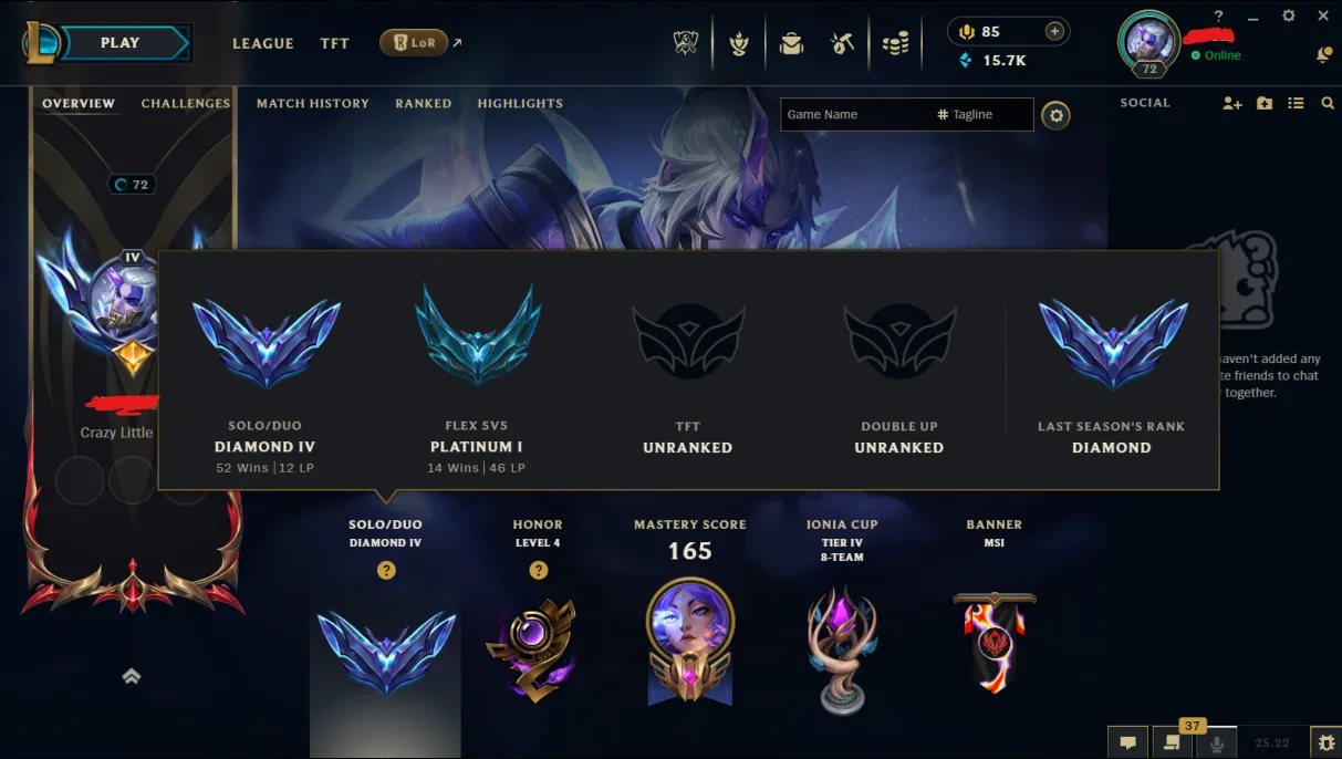 【 EUW 】Diamond IV 🏆 36 Skin / 93 Champions 🌊 4 Mythic ♦ 2 Legendary ♦ 17 Epic ✅ Full Access & Ownership 🚚 Instant Delivery