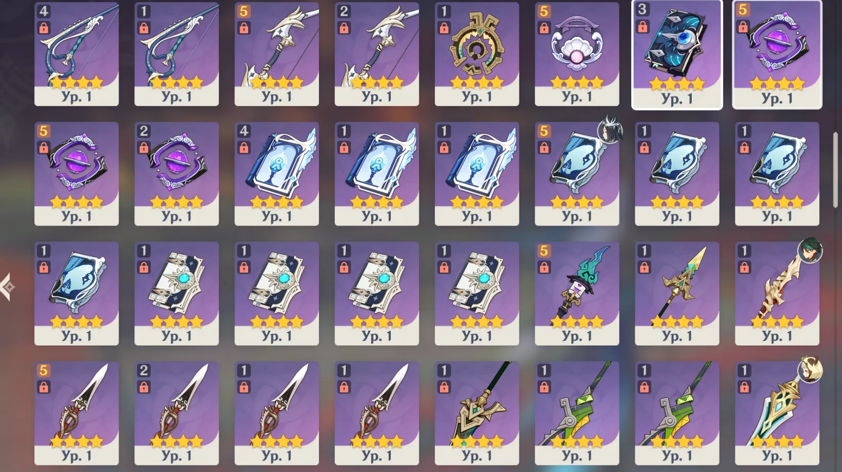 GI994 AR60 Europe Boosted – 81 Characters, 41× 5star (Many C1–C3) – 16× 5star Weapons, Abyss 36 star, 1106 Achievements