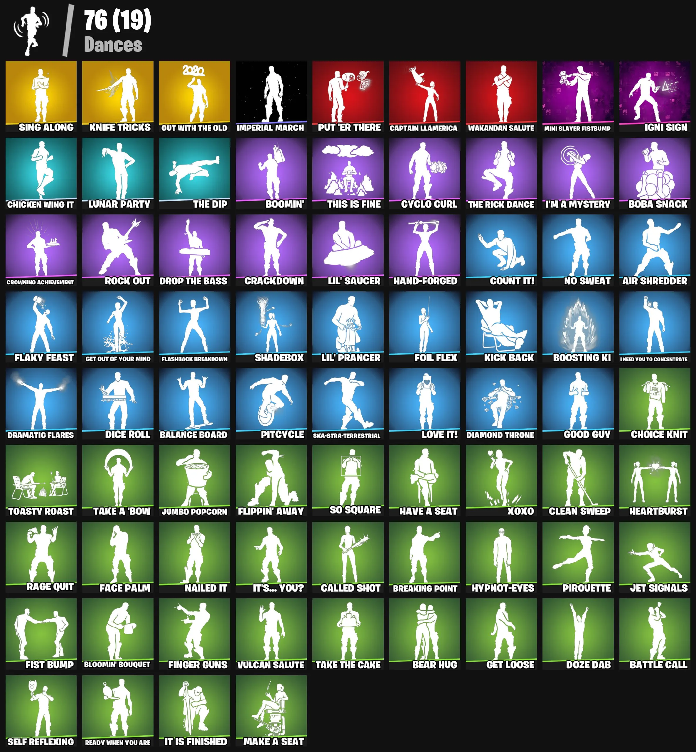 F1186 85 Skins: Snake Eyes, Peter Griffin, Son Gohan, The Ageless, Optimus Prime, Predator, Spectra Knight, exclusive backblings, 126 backpacks, 84 gliders, 97 pickaxes, 76 emotes 