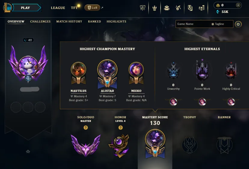 SUPPORT🔥Master 20LP 66%WR Handleveled💎55K BE 36Champs 3Skins⭐Name Changeable🔓Unverified Email✔️Recovery info included✅Lifetime Ownership Guarantee