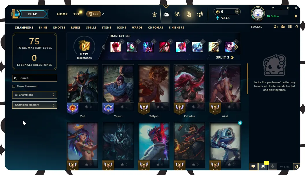 Compte League Of Legends EUW – Niveau 35 – Non Classé – 8 Skins (dont 2 Légendaires) – 55 RP – 1620 EB
