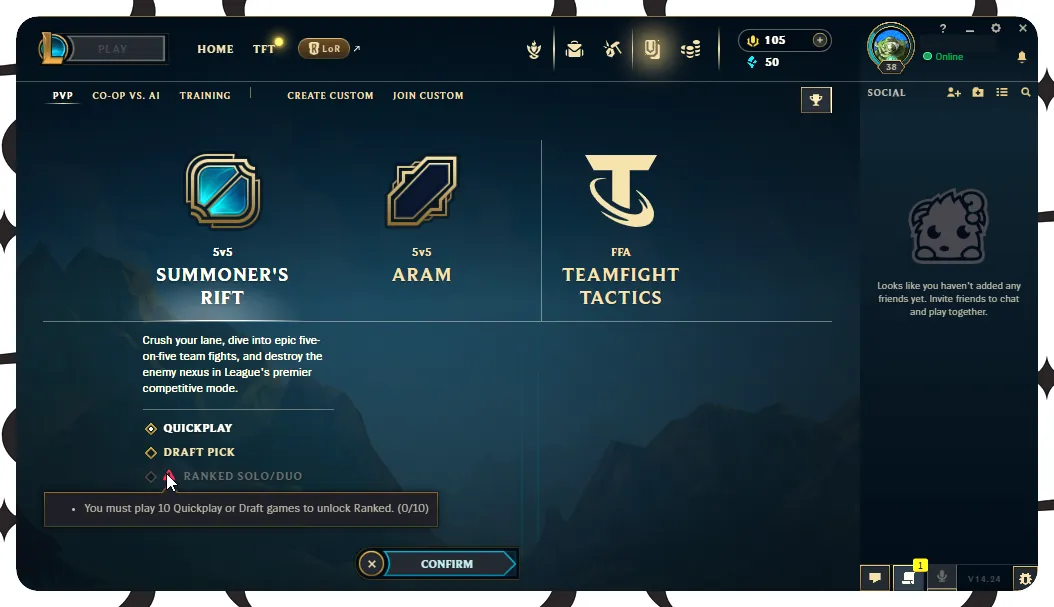 [20% OFF][🔥 EUW | 🔵 Unranked | 🟡 Level 38 | 🟢 38 Champions | 💰 50 BE | 🟣 14 Skins | 🟠 5080 OE | 🗝️ 1 Keys | 💎 105 RP | Full Access][ Perfect for Smurfs / LOL Account for Sale]