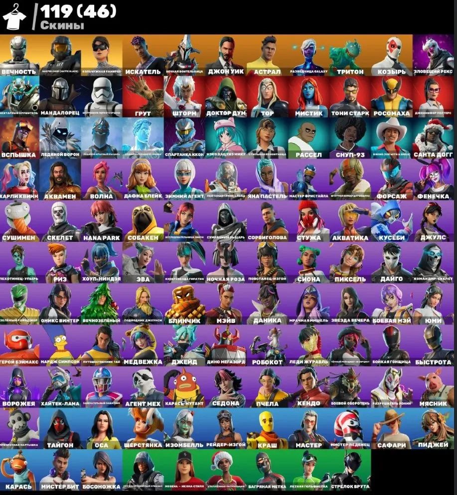 F1006 Candy Axe, John Wick, Trump Card, Balenciaga, 119 Skins 