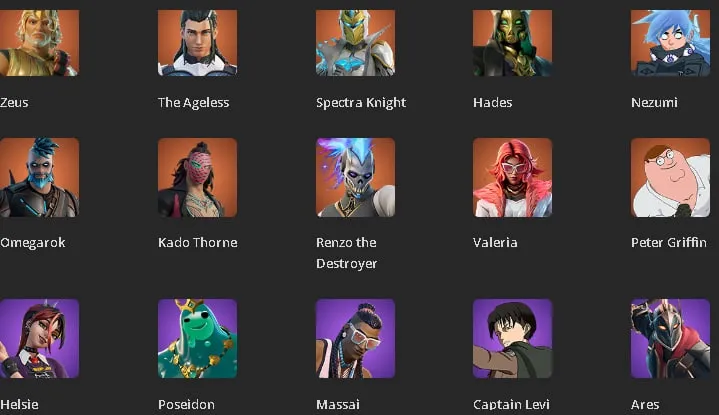 F1076 60 Skins, Full Access + Mail, 60 Pickaxes (G)