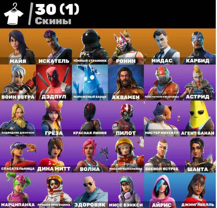 F1099 Take The L, Midas, Ronin, Deleted Travis Scott, 30 Outfits, BP 3-5.12, Old OG Account (G)