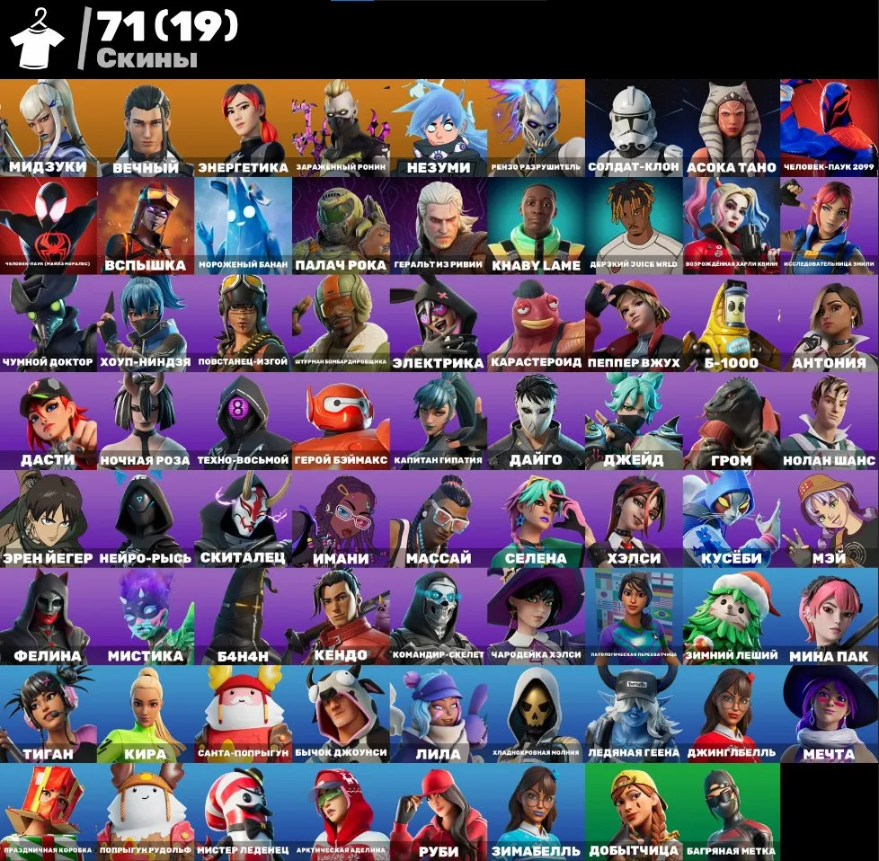 F1117 Full Account Access, 60 Skins, 65 Rare Emotes, 300 V-Bucks, Event & Collaboration Collection (G)