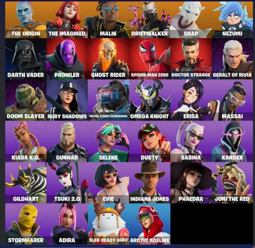 F1184 The Origin, The Imagined, Darth Vader, Driftwalker, Snap, Nezumi, Malik, Ghost Rider, Spider-Man Zero, Doctor Strange, Geralt of Rivia, Doom Slayer + 22 More Epic Outfits 