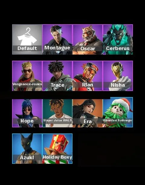 F1234 14 Skins Including Montague, Oscar, Cerberus, Vengeance Jones, Trace (G)
