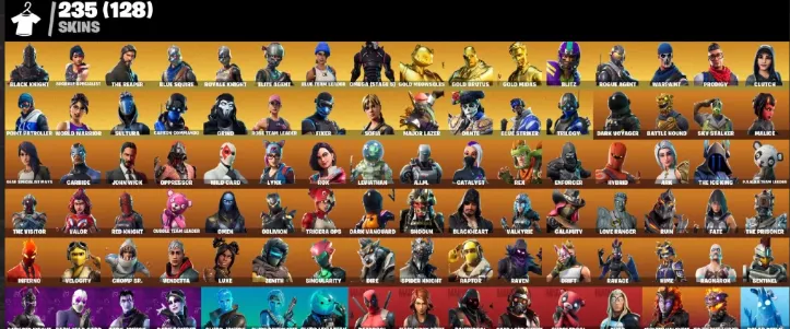 F1310 Black Knight, 130 Shop, 235 Skins, Lifetime Mail, 144 Pickaxes, Rare Outfits (G)