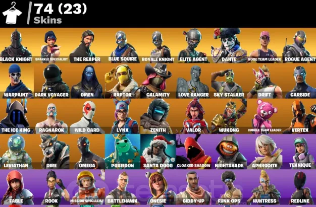 F1312 Black Knight, The Reaper, Season 1 Account, 74 Skins, 52 Pickaxes (G)