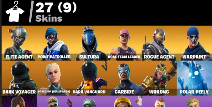 F1319 Elite Agent, Dark Voyager, Dark Vanguard, Wukong, Polar Peely, STW Backblings (G)
