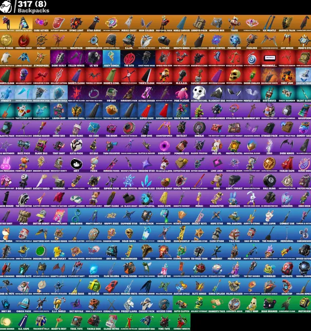 F838 286 Skins | Fishstick (World Cup), Lina Scorch, Cobalt Snowfoot, Vivi Chroma, Subzero Cryptic, Ice King (Gold), Xev, 100 VB | Max Styles | Save the World 