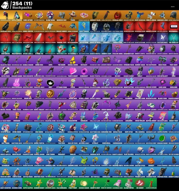 F839 Vaulted/Exclusive 244 Skins: Lina Scorch, Jill Valentine, Aura Analyzer, Vivi Chroma, Sultura, Immortal Form