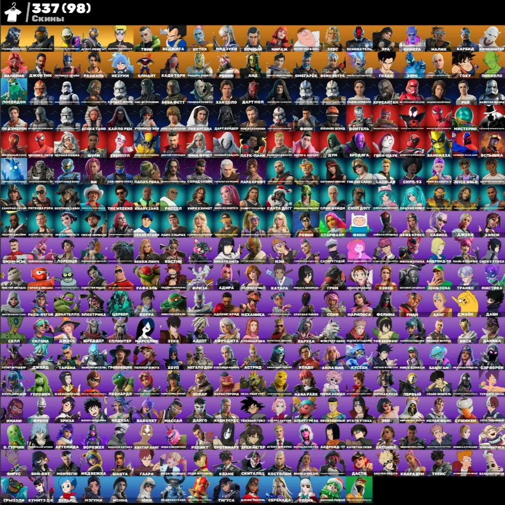 F930 Main Hunter, Naruto, Renegade Agent, Snowboarder, Master Chief (Matte Black), Exclusive Collection, 337 Skins 